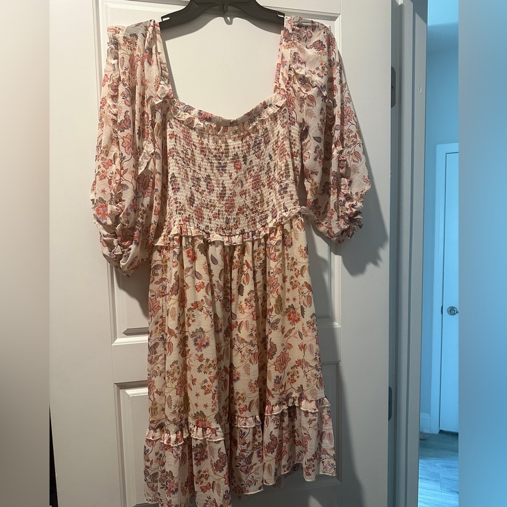 Secret Mission Botanical Print Fluttery Dress